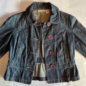 DKNY Jeans Woman’s Size Medium Denim Jacket 3/4 Sleeve Blue Jean Jacket Retro